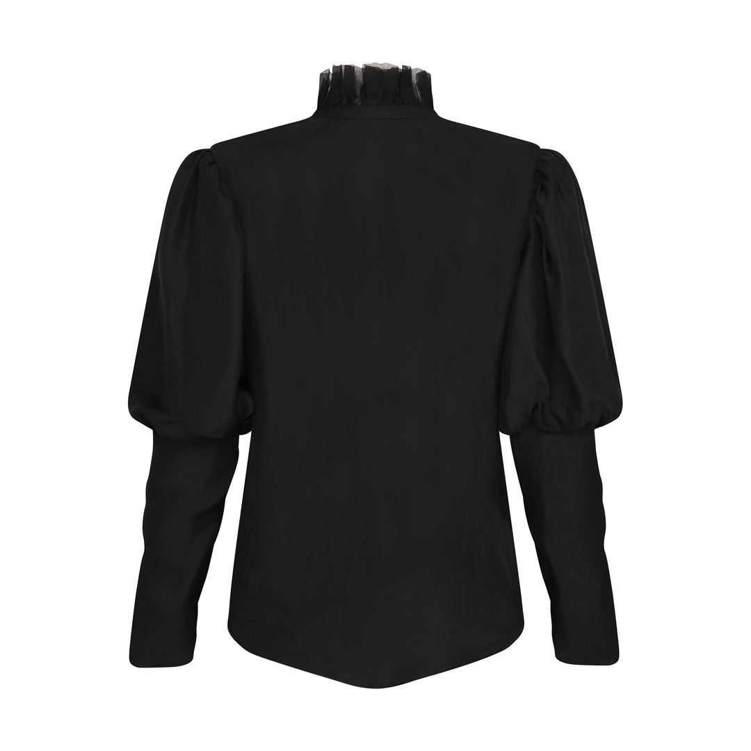 The Black Puff Ruffle Blouse - MIRAYAMA EUROPE