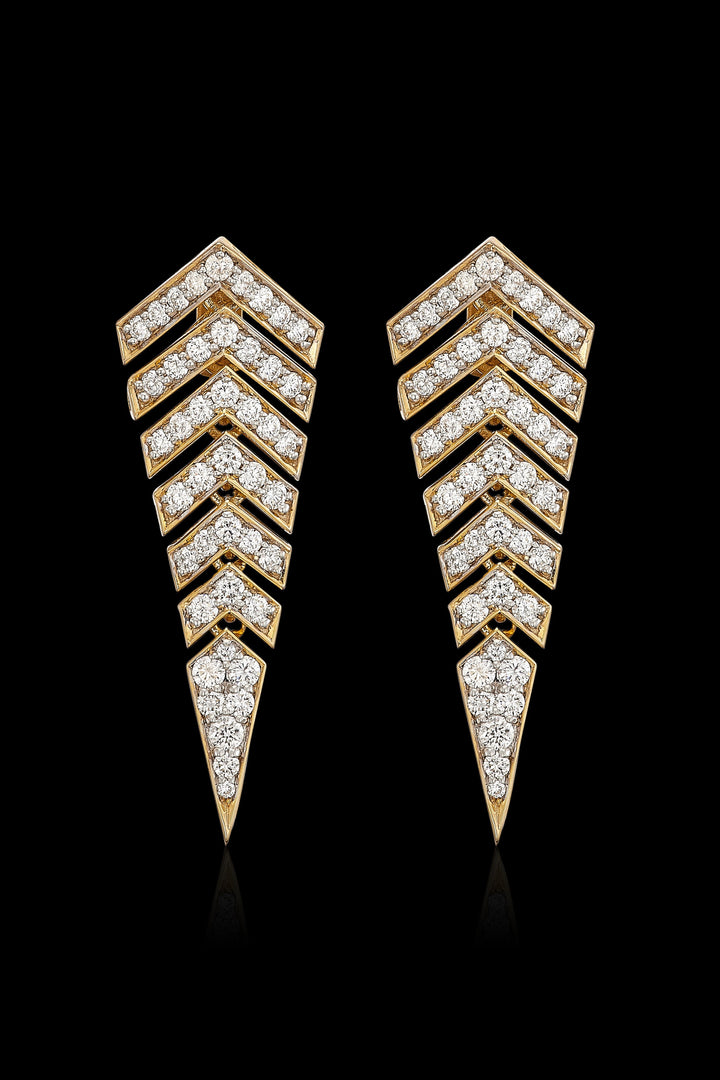 Diamond Feather Earrings - MIRAYAMA EUROPE