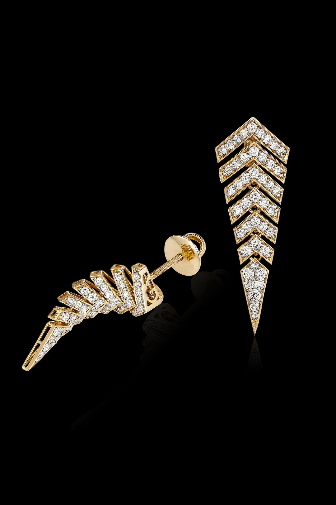 Diamond Feather Earrings - MIRAYAMA EUROPE