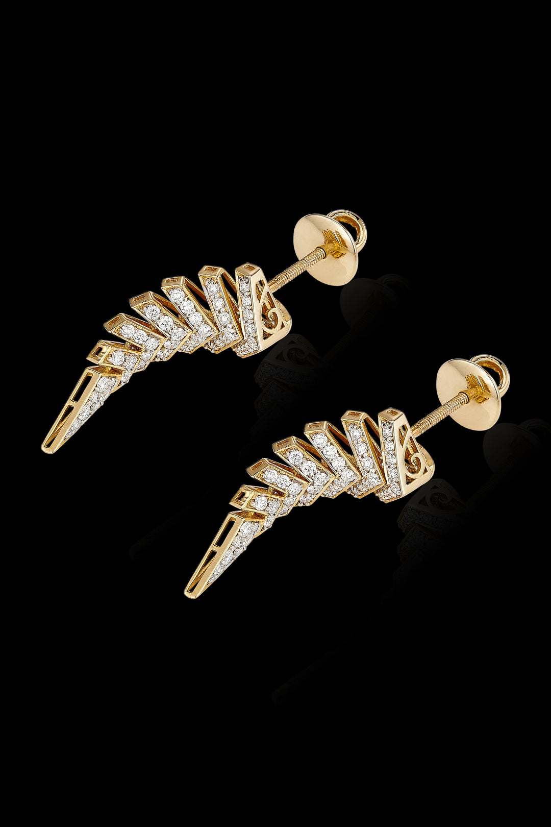 Diamond Feather Earrings - MIRAYAMA EUROPE